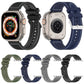 Frerndorf | Für Apple Watch Series 9 45mm Gewöhnliche Schnalle Hybrid Nylon Geflochten Silikon Uhrenarmband (Grau)