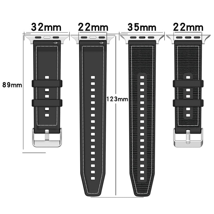 Frerndorf | Für Apple Watch Series 9 45mm Gewöhnliche Schnalle Hybrid Nylon Geflochten Silikon Uhrenarmband (Grau)