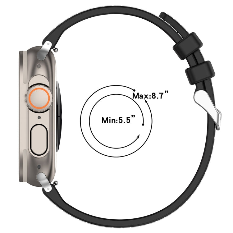 Frerndorf | Für Apple Watch Series 9 45mm Gewöhnliche Schnalle Hybrid Nylon Geflochten Silikon Uhrenarmband (Grau)
