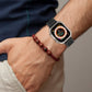 Frerndorf | Für Apple Watch Series 9 45mm Gewöhnliche Schnalle Hybrid Nylon Geflochten Silikon Uhrenarmband (Grau)
