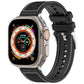 Frerndorf | Für Apple Watch Series 9 45mm Offizielles Schnallen Hybrid Nylon Geflecht Silikon Uhrenarmband (Schwarz)