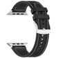 Frerndorf | Für Apple Watch Series 9 45mm Offizielles Schnallen Hybrid Nylon Geflecht Silikon Uhrenarmband (Schwarz)