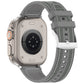 Frendorf | Für Apple Watch Series 7 45mm Offizielles Schnallen Hybrid Nylon Geflochten Silikon Uhrenarmband (Grau)
