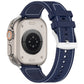 Frendorf | Für Apple Watch Series 5 40mm Offizielle Schnalle Hybrid Nylon Geflecht Silikon Uhrenband (Mitternachtsblau)