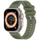 Frendorf | Für Apple Watch 42mm Offizielle Schnalle Hybrid Nylon Geflecht Silikon Uhrband (Grün)