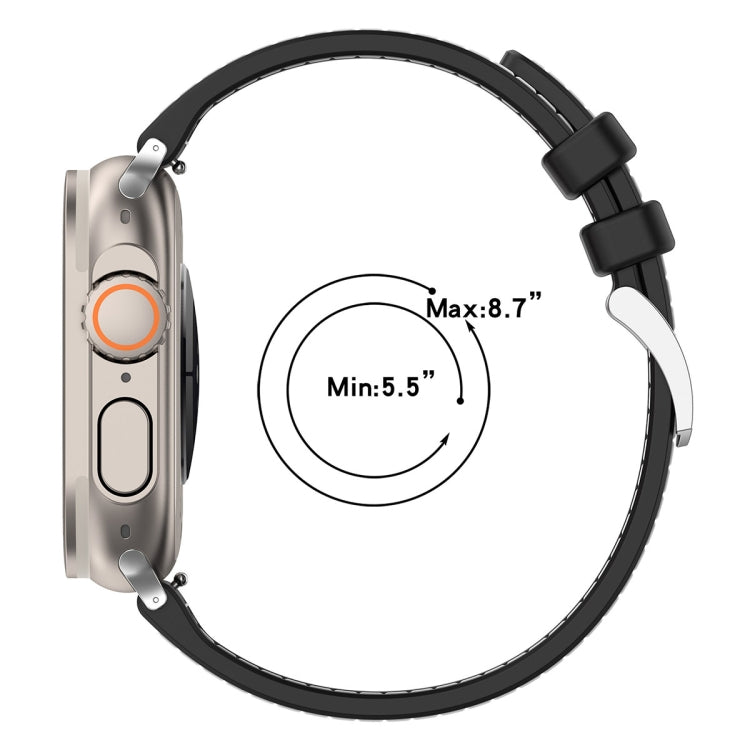 Frerndorf | Für Apple Watch Series 9 45mm Offizielles Schnallen Hybrid Nylon Geflecht Silikon Uhrenarmband (Schwarz)