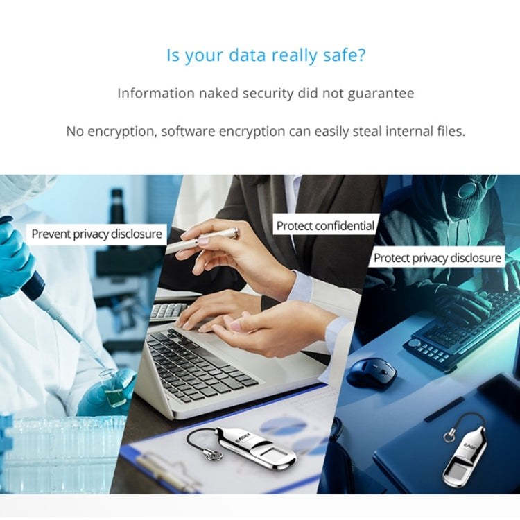 Frendorf | EAGET FU5 64G USB 2.0 Schnittstelle Metall Flash U Disk mit Fingerabdruckidentifikation