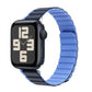 Frendorf | Für Apple Watch SE 2023 44mm ZGA Zwei Farben Magnetisches Silikon Armband (Dunkelblau+Hellblau)