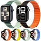 Frendorf | Für Apple Watch SE 2023 44mm ZGA Zwei Farben Magnetisches Silikon Armband (Dunkelblau+Hellblau)