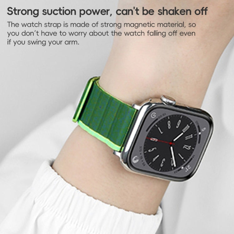 Frendorf | Für Apple Watch SE 2023 44mm ZGA Zwei Farben Magnetisches Silikon Armband (Dunkelblau+Hellblau)
