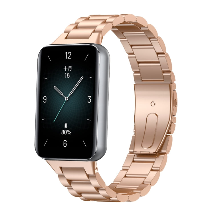 Frendorf | Für Honor Band 9 Drei Stränge Metall Uhrband (Roségold)