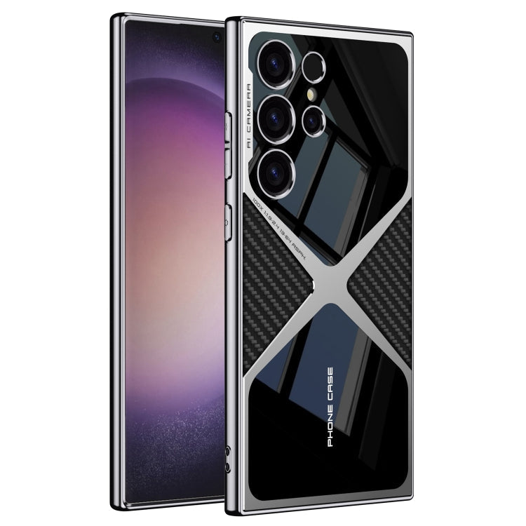 Frendorf | Für Samsung Galaxy S24 Ultra GKK Leder Elektroplating Supersonic Speed Stoßfeste Telefonhülle (Carbonfaser)
