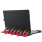 Frendorf | Für Microsoft Surface Book 3 / 2 / 1 13,5 Zoll Stofftextur Laptop Lederhülle mit Standfunktion (Schwarz)