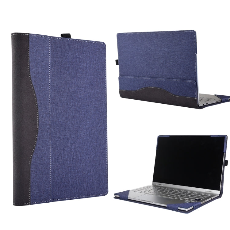 Frendorf | Für Microsoft Surface Book 3 / 2 / 1 13,5 Zoll Stoffstruktur Laptop Lederhülle mit Ständerfunktion (Blau)