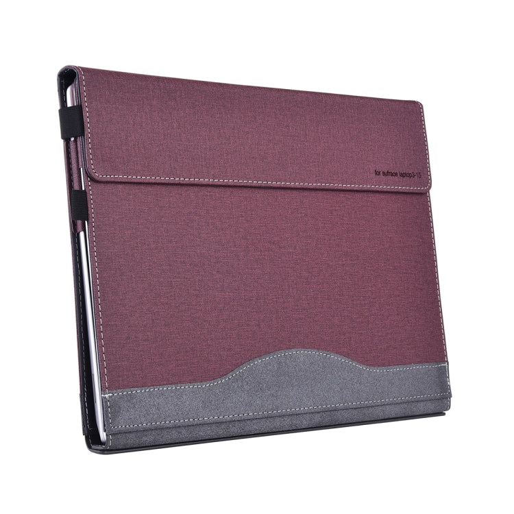 Frendorf | Für Lenovo ThinkPad X1 Carbon 14 Gen 5 Stofftextur Laptop Leder Schutzhülle (Weinrot)