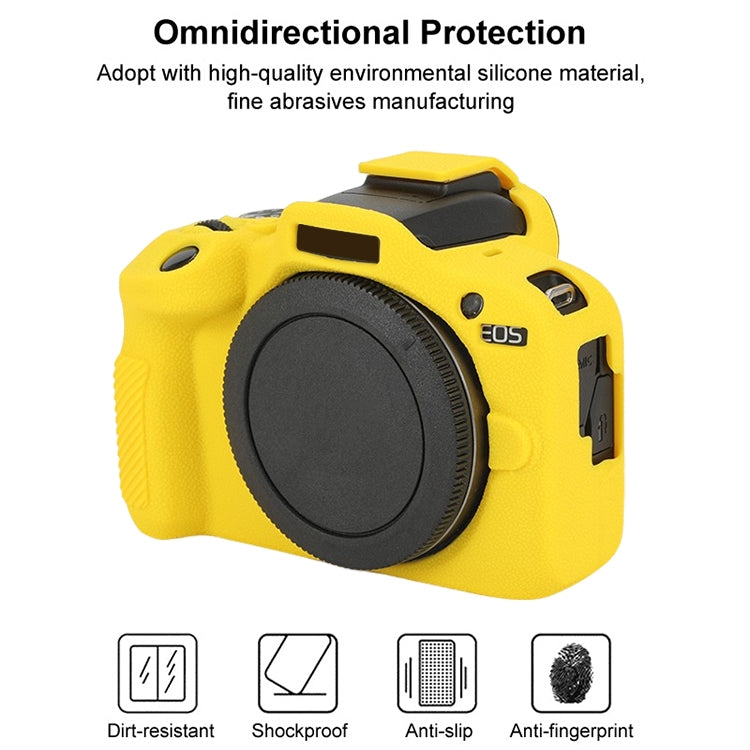 Frendorf | Für Canon EOS R100 Litschi Textur Weiche Silikon Schutzhülle (Gelb)