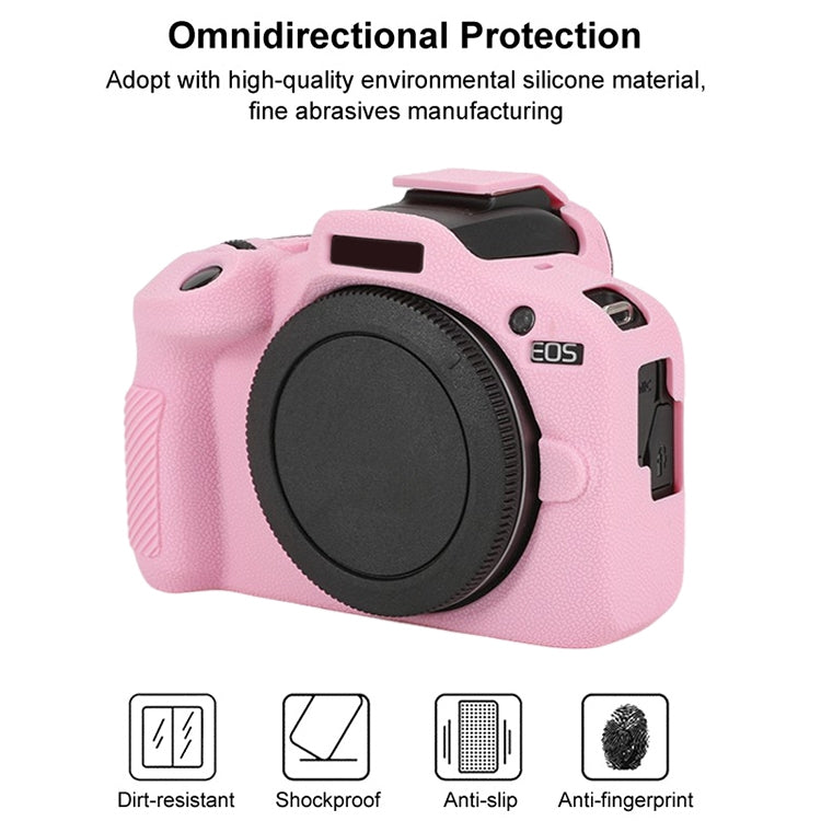 Frendorf | Für Canon EOS R100 Litschi Textur Weiche Silikon Schutzhülle (Pink)