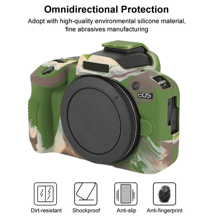 Frendorf | Für Canon EOS R100 Glänzende Weiche Silikon Schutzhülle (Tarnung)