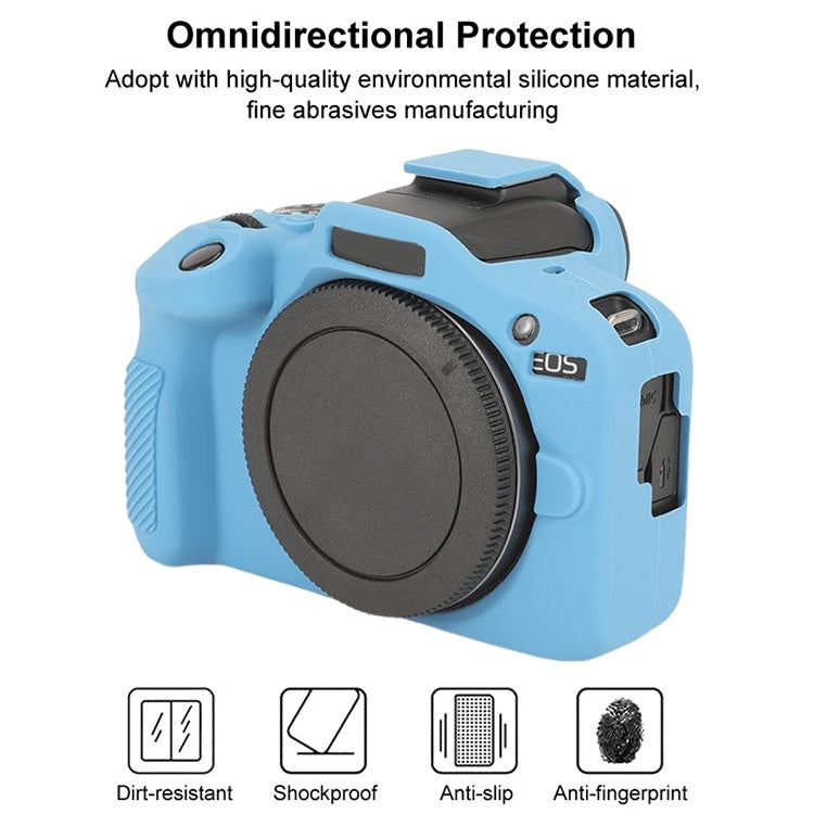 Frendorf | Voor Canon EOS R100 Glanzende Zachte Siliconen Beschermhoes (Blauw)