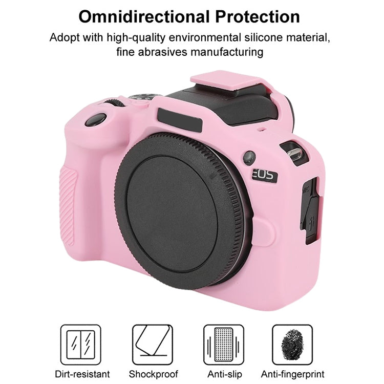 Frendorf | Voor Canon EOS R100 Glanzende Zachte Siliconen Beschermhoes (Roze)