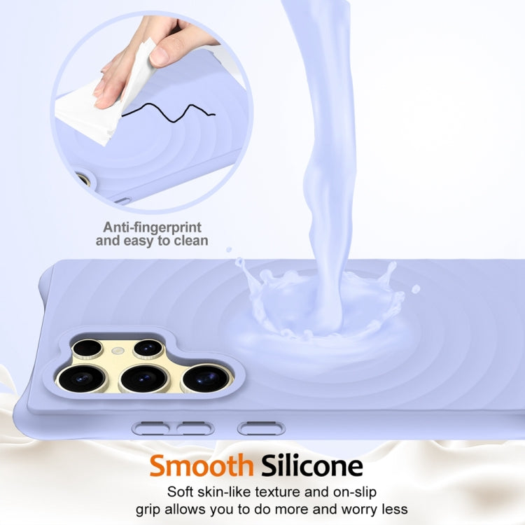 Frendorf | Für Samsung Galaxy S24 Ultra 5G Wave Texture MagSafe Magnetic Liquid Silicone Handyhülle (Lila)