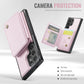 Frendorf | Für Samsung Galaxy S24 Ultra 5G JEEHOOD J05 Business Magnetic Style RFID Leder Handyhülle (Pink)