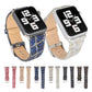 Frerndorf | Für Apple Watch Series 8&7 41mm / SE 2&6&SE&5&4 40mm / 3&2&1 38mm Glitzer Pailletten Leder Uhrenarmband (Blau Gold)
