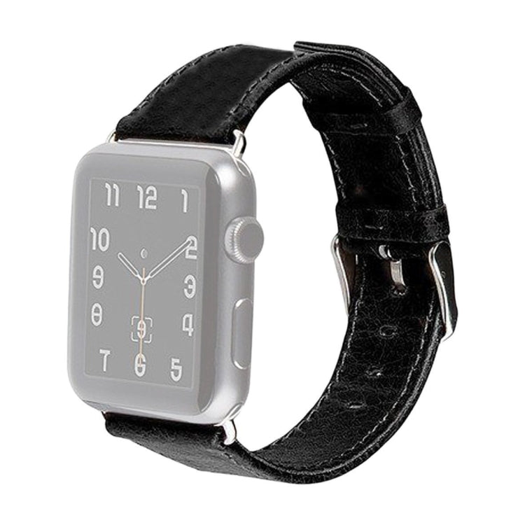 Frerndorf | Für Apple Watch Series 9&8&7 41mm / SE 3&SE 2&6&SE&5&4 40mm / 3&2&1 38mm Quadratisches Tail Retro Crazy Horse Textur Leder Armband (Schwarz)