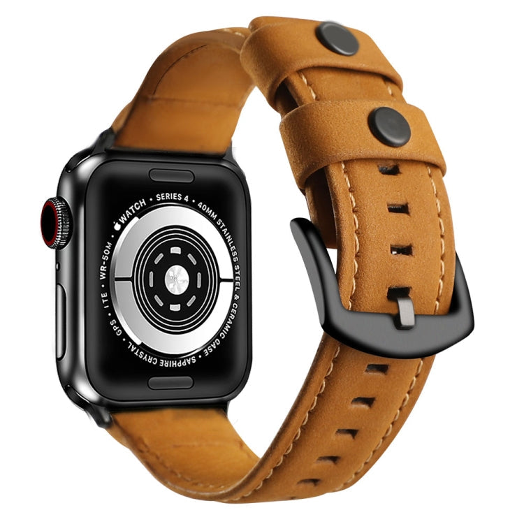 Frendorf | Für Apple Watch 5 & 4 40mm / 3 & 2 & 1 38mm Lederarmband (Braun)