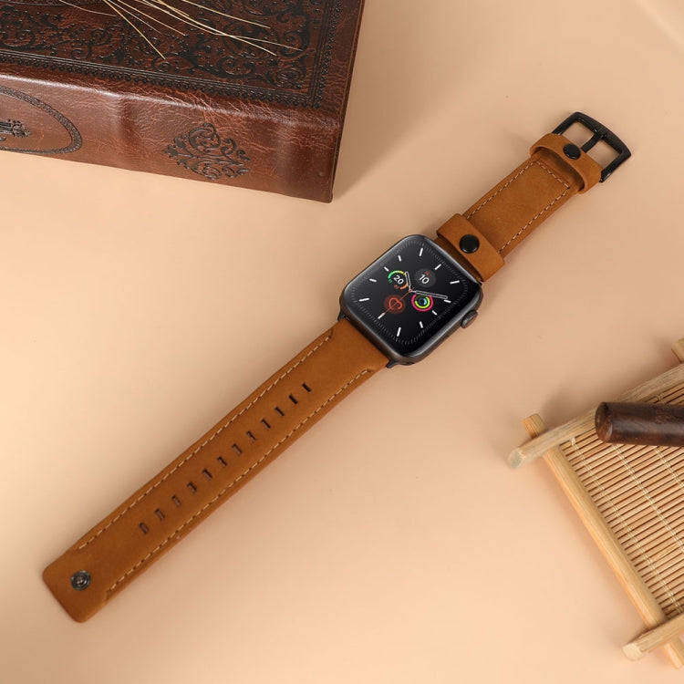 Frendorf | Für Apple Watch 5 & 4 40mm / 3 & 2 & 1 38mm Lederarmband (Braun)
