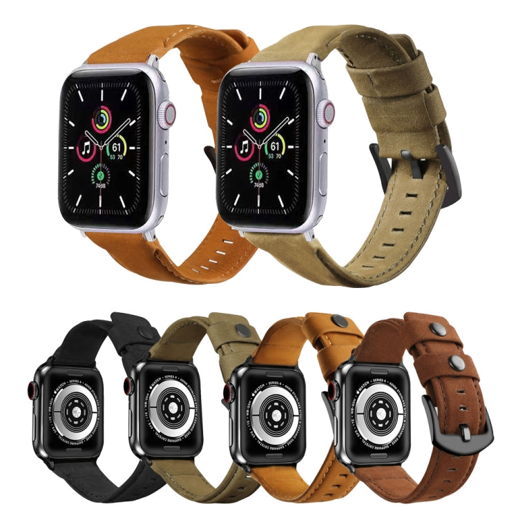 Frendorf | Für Apple Watch 5 & 4 40mm / 3 & 2 & 1 38mm Lederarmband (Braun)