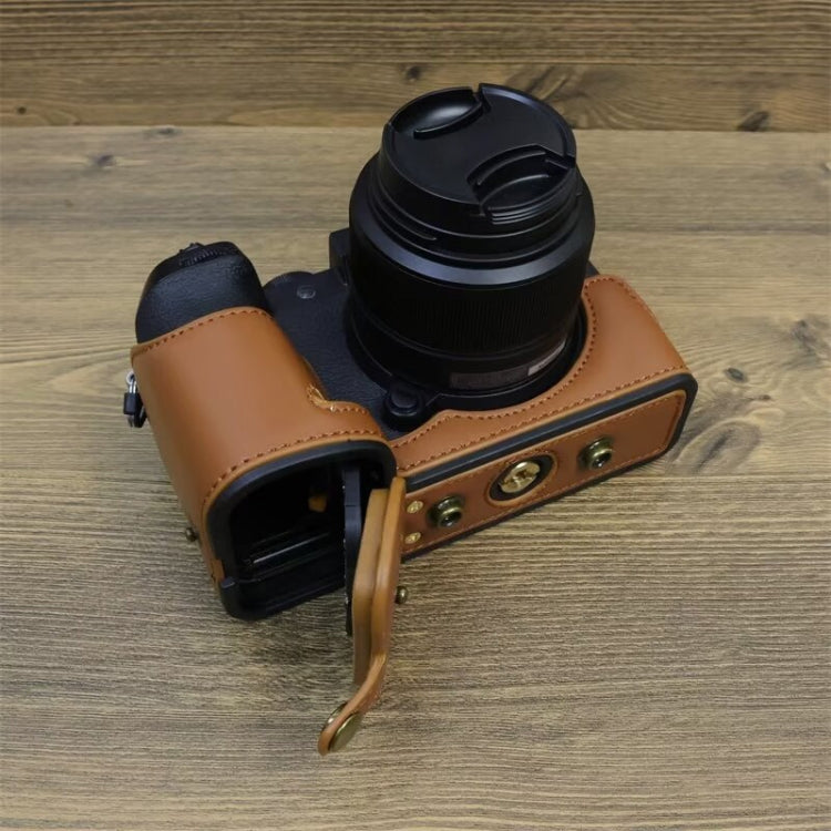 Frendorf | Für FUJIFILM X-S20 Vollkörper Leder Kameratasche mit Schultergurt (Braun)