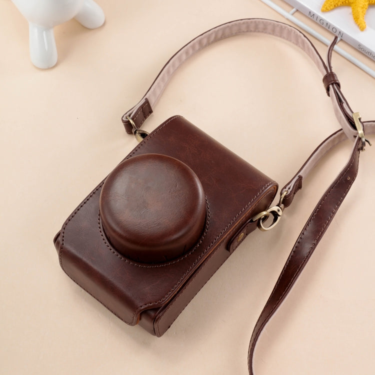 Frendorf | For FUJIFILM X100VI Full Body Leather Camera Case Bag with Strap(Coffee)