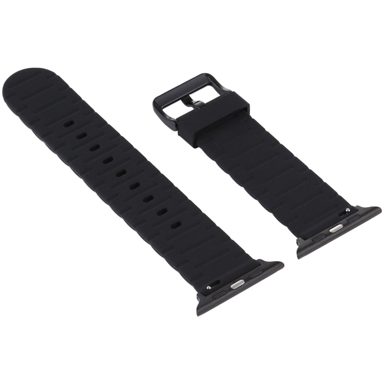 Frerndorf | Für Apple Watch Series 8&7 41mm / SE 2&6&SE&5&4 40mm / 3&2&1 38mm Silikon Wellenstil Uhrenarmband (Blau)