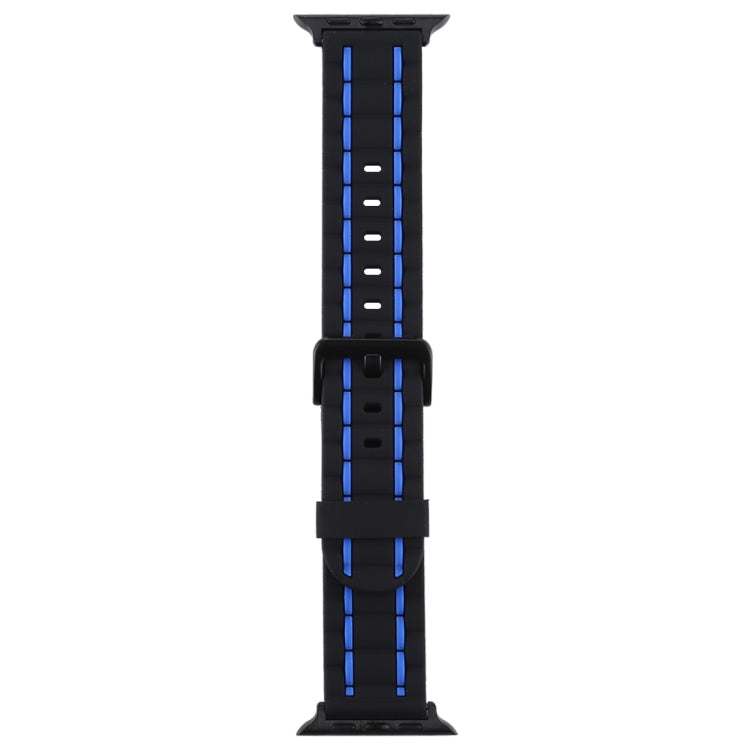 Frerndorf | Für Apple Watch Series 8&7 41mm / SE 2&6&SE&5&4 40mm / 3&2&1 38mm Silikon Wellenstil Uhrenarmband (Blau)