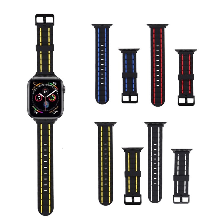 Frerndorf | Für Apple Watch Series 8&7 41mm / SE 2&6&SE&5&4 40mm / 3&2&1 38mm Silikon Wellenstil Uhrenarmband (Blau)