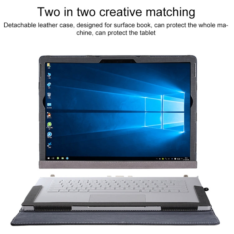 Frendorf | Für Microsoft Surface Book 3 / 2 / 1 13,5 Zoll PU-Leder-Laptop-Schutzcase mit Bildschirmständer (Dunkelblau)