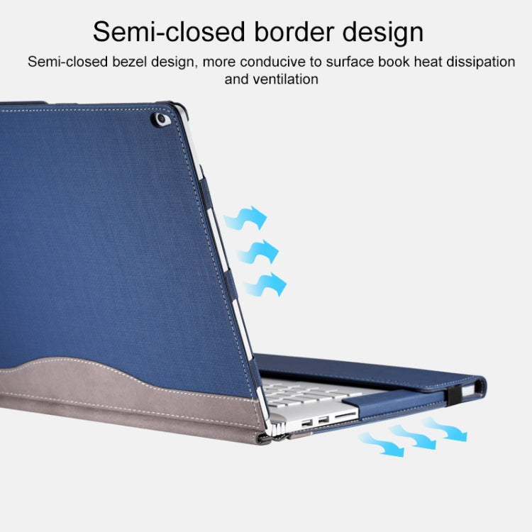Frendorf | Für Microsoft Surface Book 3 / 2 15 Zoll PU-Leder Laptop Schutzhülle mit Bildschirmständer (Schwarz)