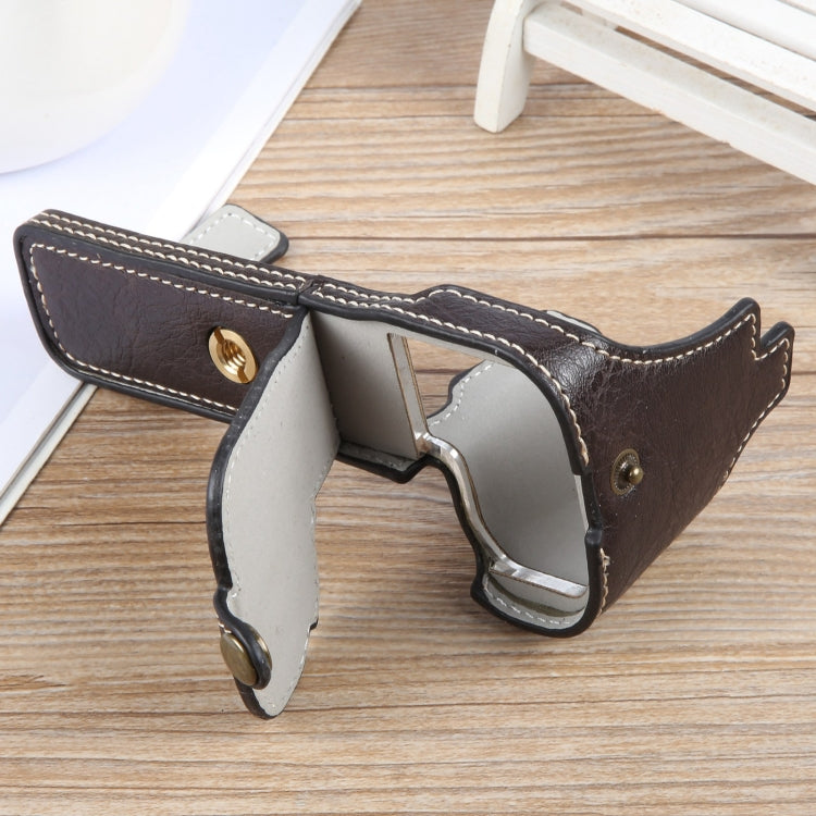 Frendorf | Für FUJIFILM X-S20 Buffalo-Textur PU-Leder Kamera Halbtäschchen Basis (Dunkelbraun)