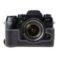 Frendorf | Für FUJIFILM X-T1 Buffalo Texture PU Leder Kamera Halbtasche Basis (Schwarz)