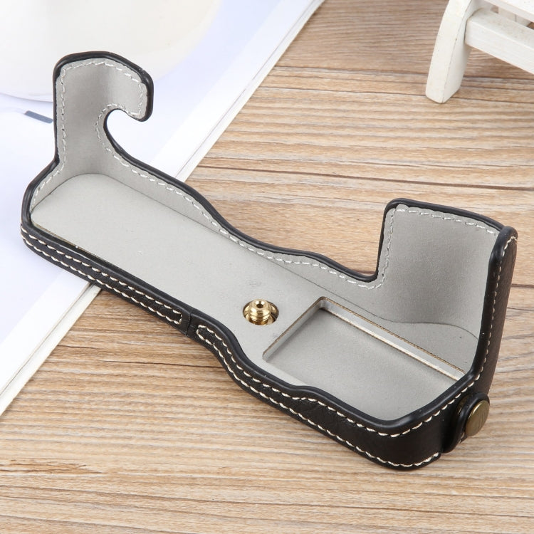 Frendorf | Für FUJIFILM X-T1 Buffalo Texture PU Leder Kamera Halbtasche Basis (Schwarz)