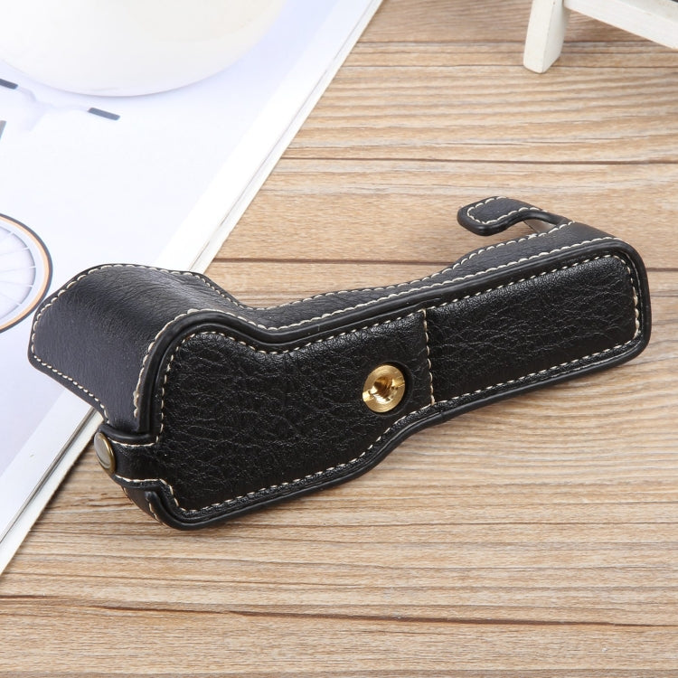 Frendorf | Für FUJIFILM X-T1 Buffalo Texture PU Leder Kamera Halbtasche Basis (Schwarz)