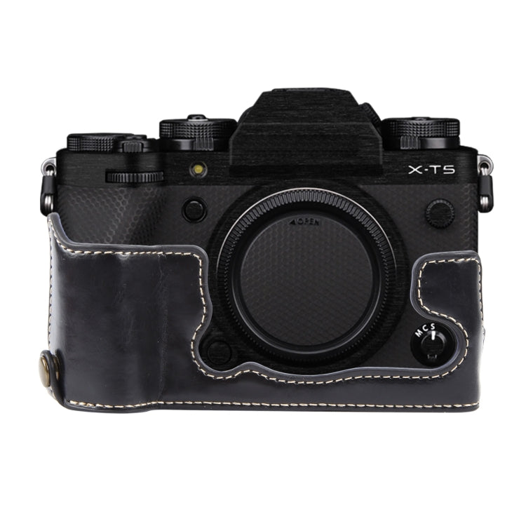 Frendorf | Für FUJIFILM X-T5 Glänzendes PU-Leder Kamera Halbhülle Basis (Schwarz)