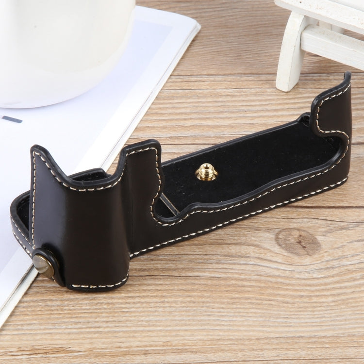 Frendorf | Für FUJIFILM X-T5 Glänzendes PU-Leder Kamera Halbhülle Basis (Schwarz)