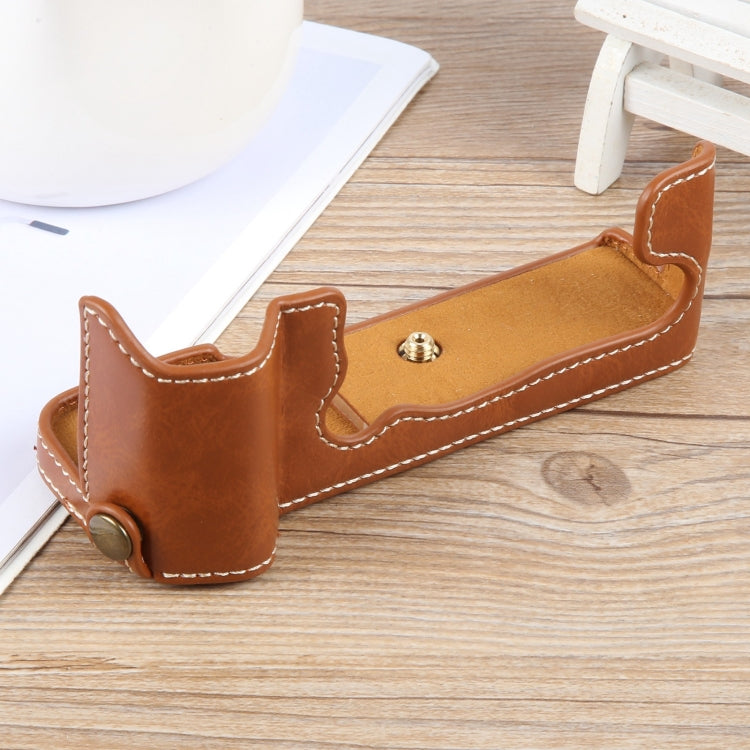 Frendorf | Voor FUJIFILM X-T5 Glanzend PU Leer Camera Halve Case Basis (Bruin)