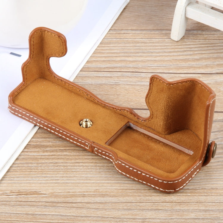 Frendorf | Voor FUJIFILM X-T5 Glanzend PU Leer Camera Halve Case Basis (Bruin)