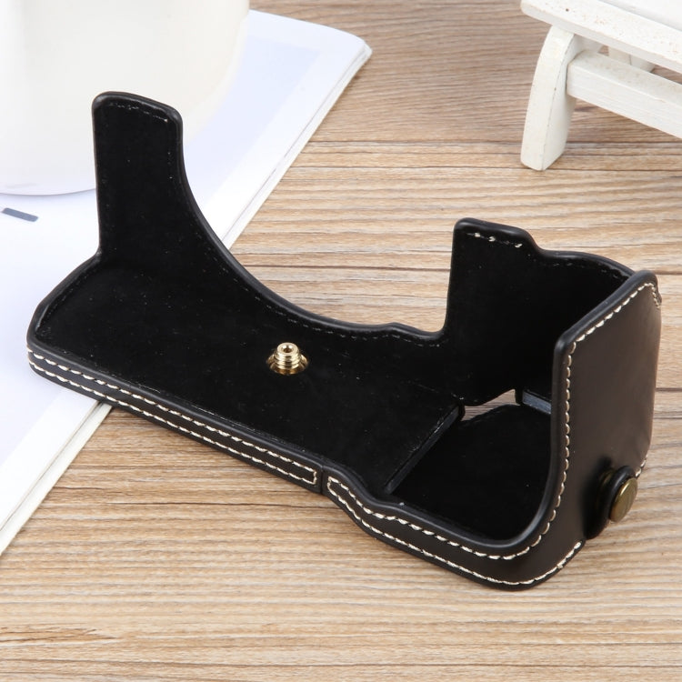 Frendorf | Voor Sony ILCE-7CM2 / Alpha 7C II Glanzende PU Lederen Camera Halve Case Basis (Zwart)