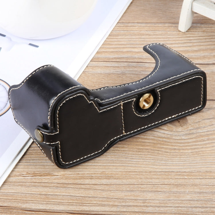 Frendorf | Voor Sony ILCE-7CM2 / Alpha 7C II Glanzende PU Lederen Camera Halve Case Basis (Zwart)