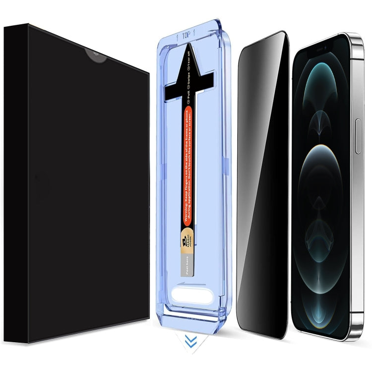 Frendorf | Für iPhone 12 Pro Max LK Easy Install Privacy gehärtetes Glasfolie (Schwarz)
