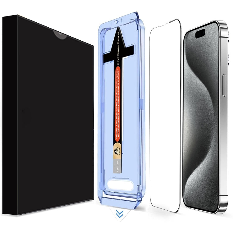 Frendorf | Für iPhone 15 Pro LK Easy Install HD Gehärtetes Glas Film (Schwarz)